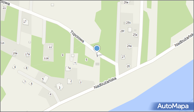 Nowa Wieś, Topolowa, 3, mapa Nowa Wieś