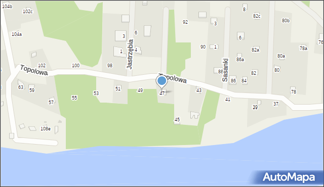 Nowa Wieś, Topolowa, 47, mapa Nowa Wieś