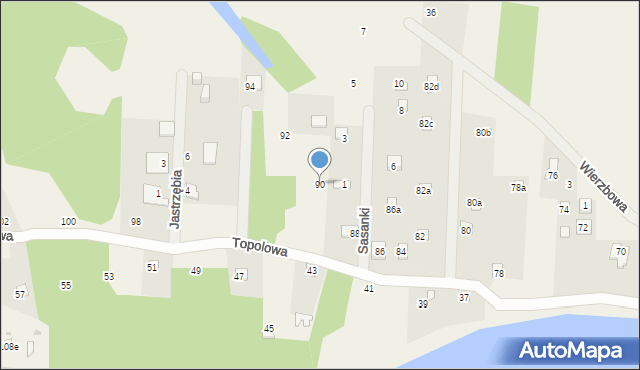 Nowa Wieś, Topolowa, 90, mapa Nowa Wieś