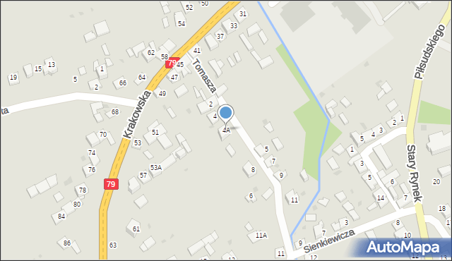 Nowe Brzesko, Tomasza, 4A, mapa Nowe Brzesko