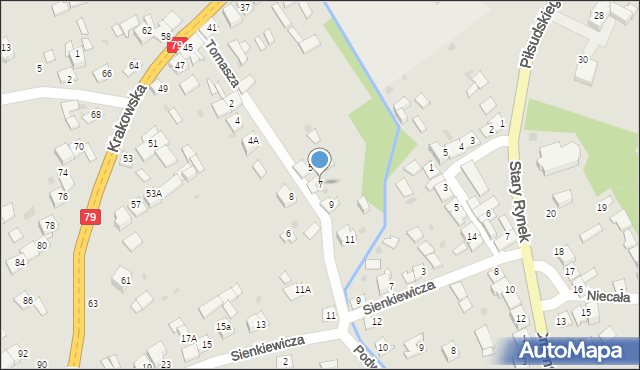 Nowe Brzesko, Tomasza, 7, mapa Nowe Brzesko