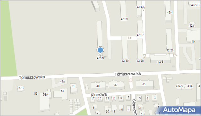 Nowe Miasto nad Pilicą, Tomaszowska, 42/95, mapa Nowe Miasto nad Pilicą