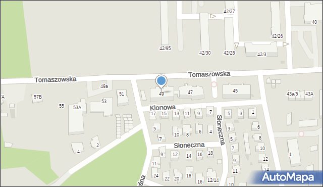 Nowe Miasto nad Pilicą, Tomaszowska, 49, mapa Nowe Miasto nad Pilicą