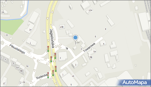 Nysa, Towarowa, 2, mapa Nysy