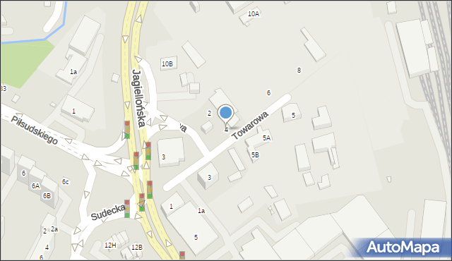 Nysa, Towarowa, 4, mapa Nysy