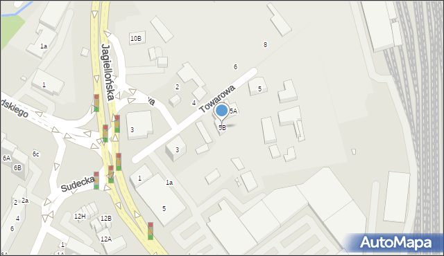 Nysa, Towarowa, 5B, mapa Nysy