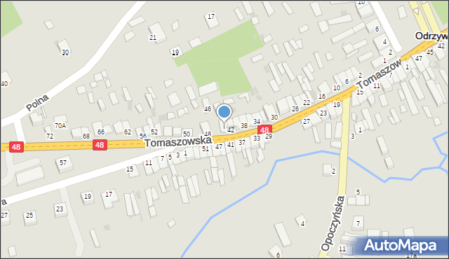 Odrzywół, Tomaszowska, 44, mapa Odrzywół