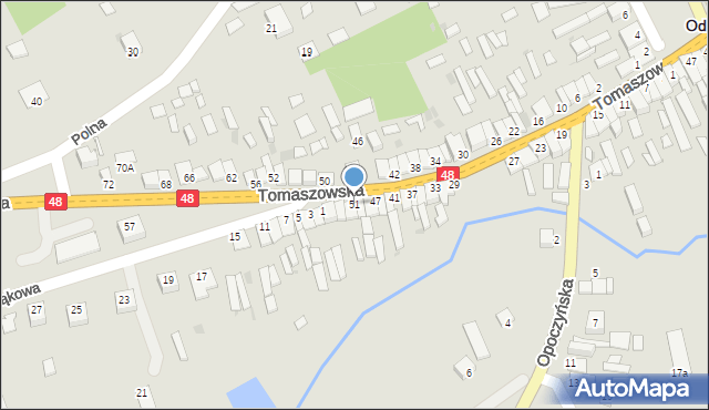 Odrzywół, Tomaszowska, 51, mapa Odrzywół