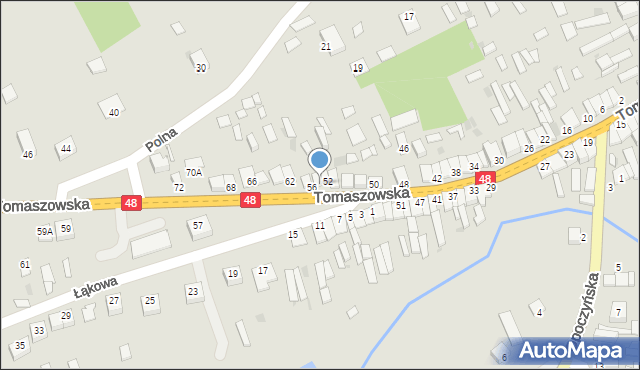 Odrzywół, Tomaszowska, 54, mapa Odrzywół