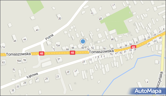 Odrzywół, Tomaszowska, 62, mapa Odrzywół