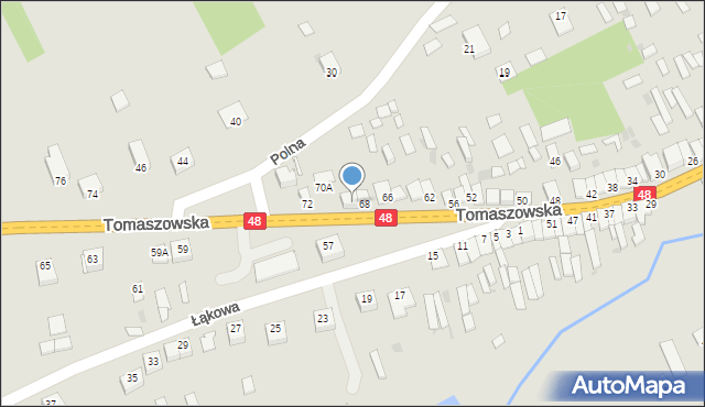 Odrzywół, Tomaszowska, 70, mapa Odrzywół