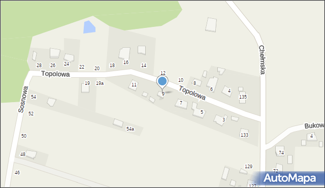 Okszów, Topolowa, 9, mapa Okszów