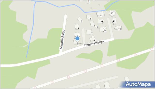Olsztyn, Towarnickiego Roberta, prof., 1, mapa Olsztyna