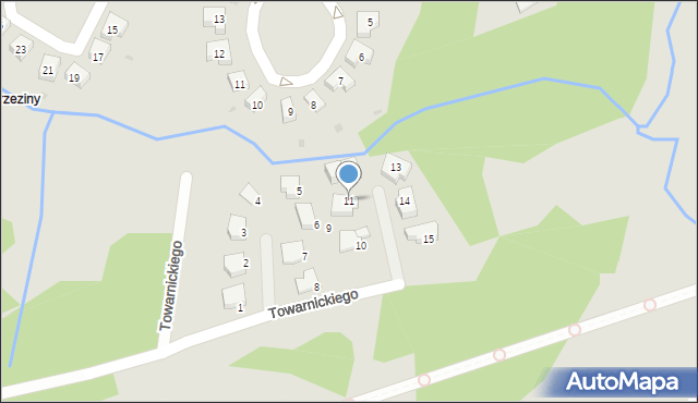 Olsztyn, Towarnickiego Roberta, prof., 11, mapa Olsztyna