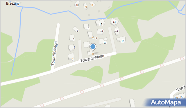 Olsztyn, Towarnickiego Roberta, prof., 8, mapa Olsztyna