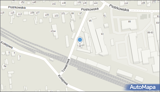 Opoczno, Towarowa, 12, mapa Opoczno