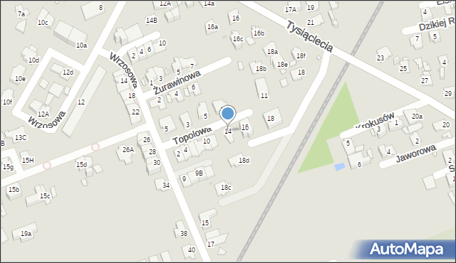 Opole, Topolowa, 14, mapa Opola