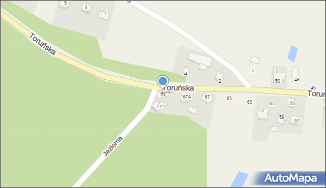 Osiek nad Wisłą, Toruńska, 69, mapa Osiek nad Wisłą