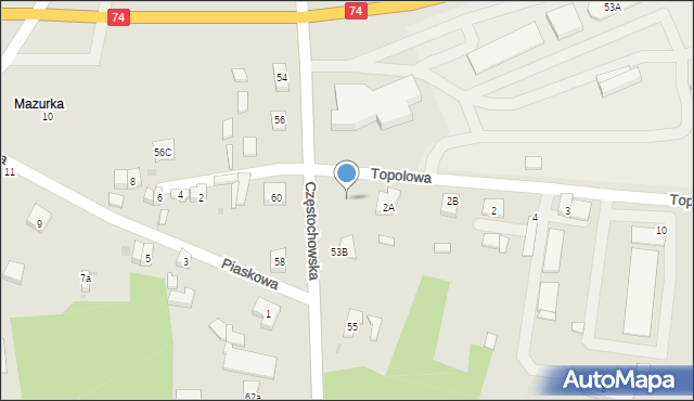 Osjaków, Topolowa, 1, mapa Osjaków