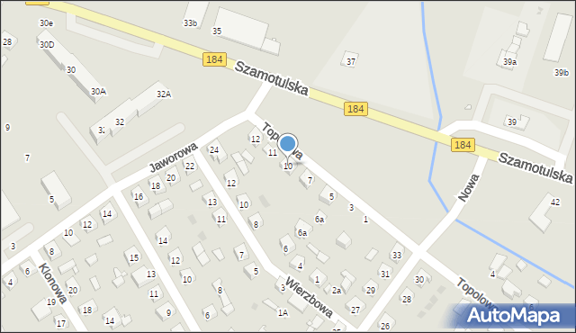 Ostroróg, Topolowa, 10, mapa Ostroróg