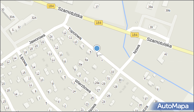 Ostroróg, Topolowa, 3, mapa Ostroróg