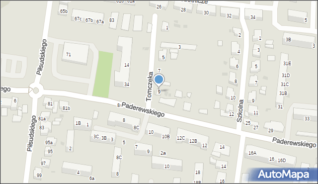 Ostrów Wielkopolski, Tomczeka Klemensa, 9, mapa Ostrów Wielkopolski