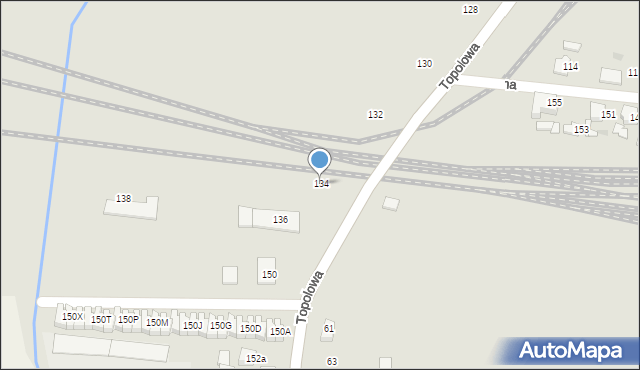 Ostrów Wielkopolski, Topolowa, 134, mapa Ostrów Wielkopolski