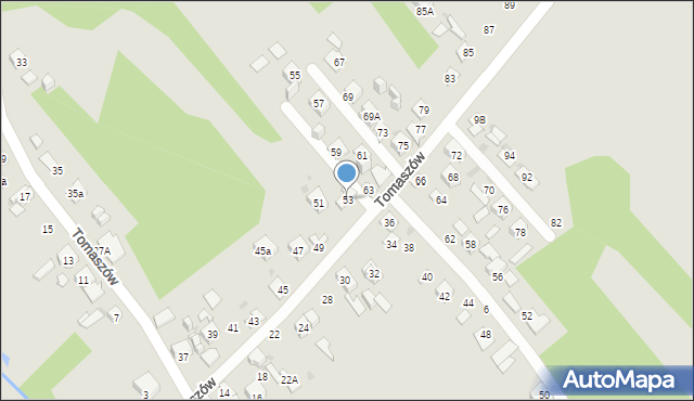 Ostrowiec Świętokrzyski, Tomaszów, 53, mapa Ostrowiec Świętokrzyski