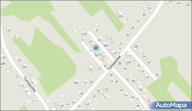 Ostrowiec Świętokrzyski, Tomaszów, 59, mapa Ostrowiec Świętokrzyski