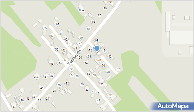 Ostrowiec Świętokrzyski, Tomaszów, 74, mapa Ostrowiec Świętokrzyski