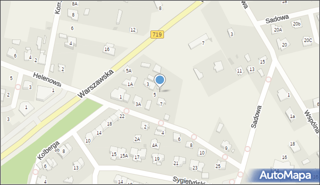 Otrębusy, Toeplitza Teodora, 7A, mapa Otrębusy