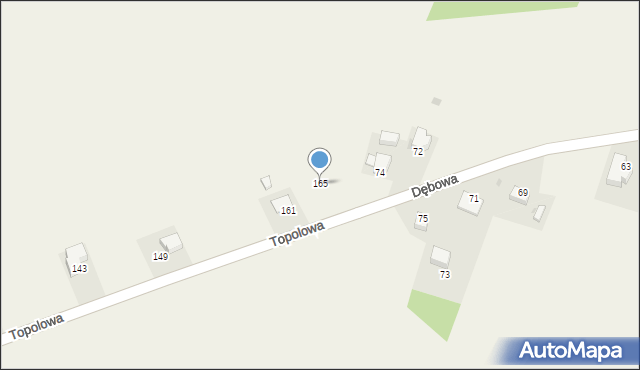 Owczary, Topolowa, 165, mapa Owczary