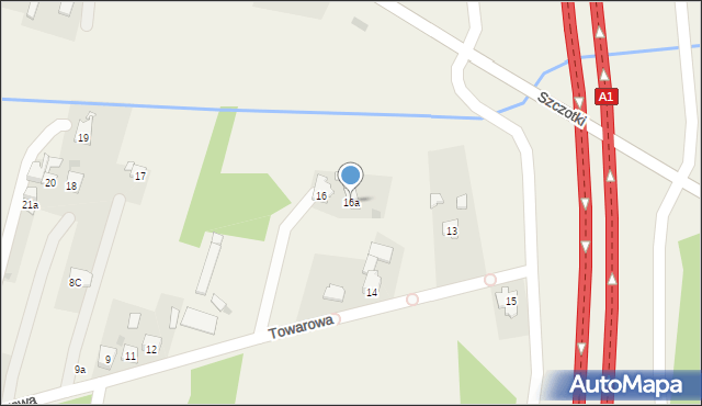 Ożarowice, Towarowa, 16a, mapa Ożarowice