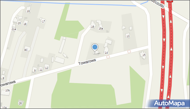 Ożarowice, Towarowa, 16b, mapa Ożarowice