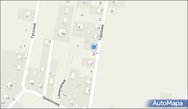 Paprotnia, Topolowa, 13, mapa Paprotnia