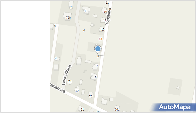 Paprotnia, Topolowa, 9, mapa Paprotnia