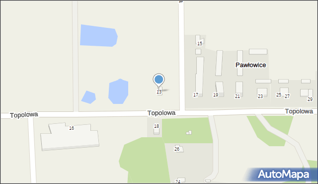 Pawłowice, Topolowa, 13, mapa Pawłowice