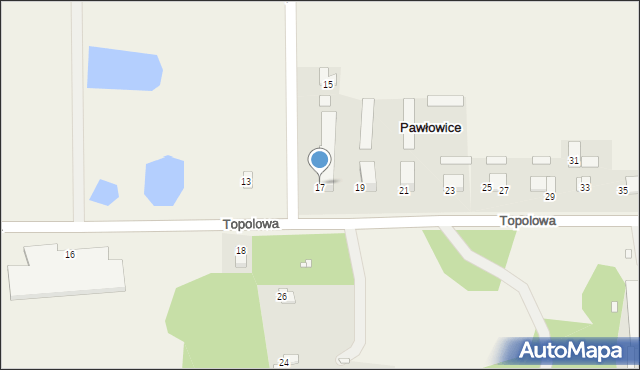 Pawłowice, Topolowa, 17, mapa Pawłowice