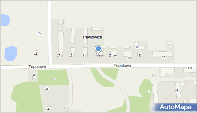 Pawłowice, Topolowa, 23, mapa Pawłowice