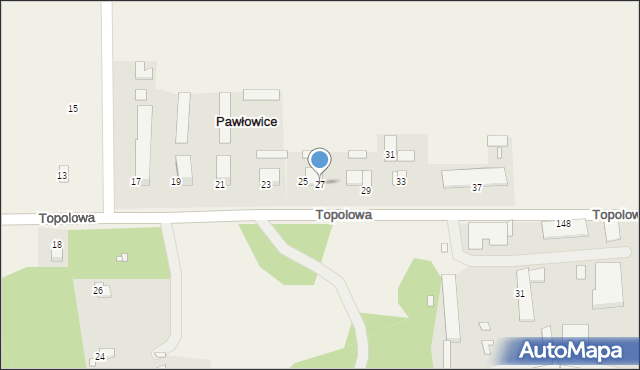 Pawłowice, Topolowa, 27, mapa Pawłowice