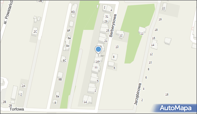 Pęcice, Torfowa, 14i, mapa Pęcice
