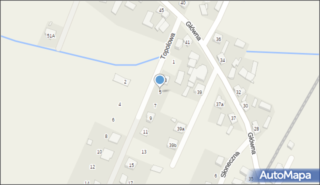 Pecna, Topolowa, 5, mapa Pecna