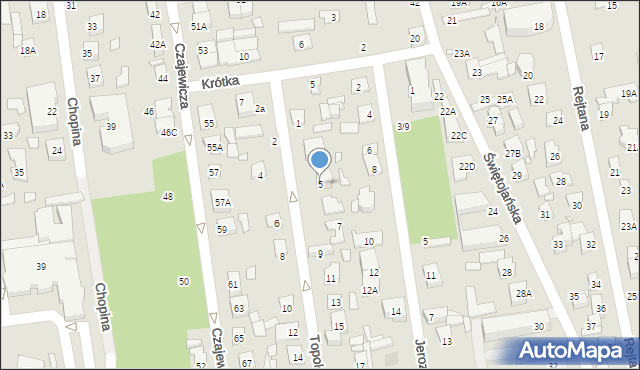 Piaseczno, Topolowa, 5, mapa Piaseczno