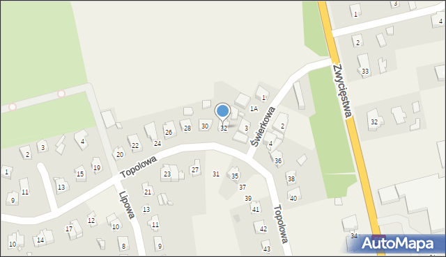 Piecki, Topolowa, 32, mapa Piecki