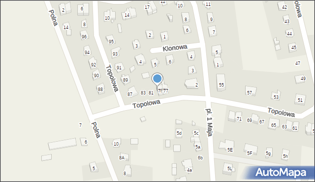 Piecki, Topolowa, 79, mapa Piecki