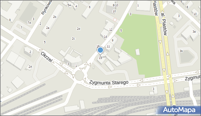 Piła, Towarowa, 13, mapa Piły