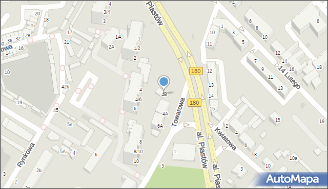 Piła, Towarowa, 4B, mapa Piły