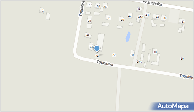 Piotrków Kujawski, Topolowa, 24, mapa Piotrków Kujawski