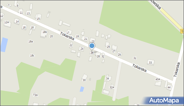 Płock, Tokarska, 26, mapa Płock