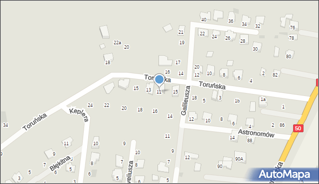 Płońsk, Toruńska, 11, mapa Płońsk